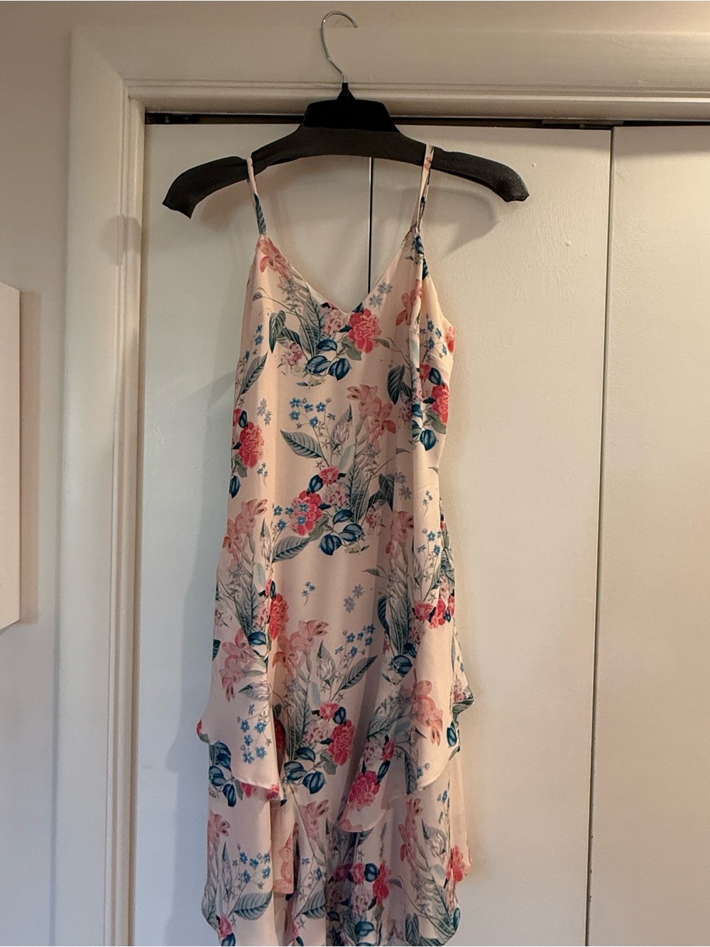 Parker Blush Floral Spaghetti Strap Mini Dress